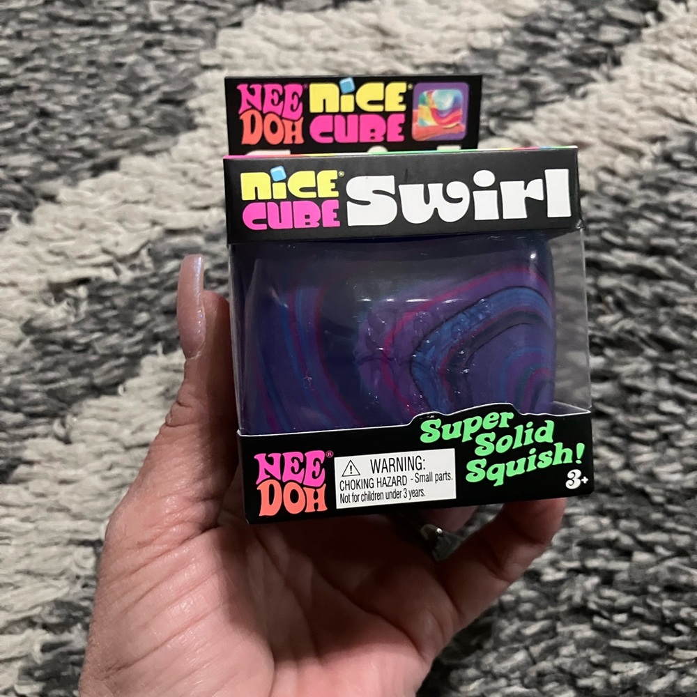 NeeDoh Nice Cube Swirl - Purple & Blue Super Squish